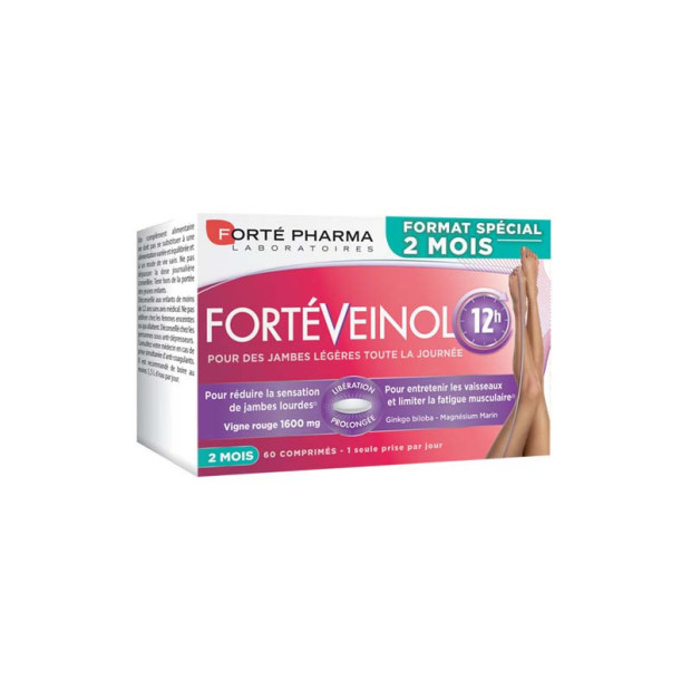 CIRCULATION Forté Veinol 12H jambes légères, 60 comprimés Forte Pharma - Parashop