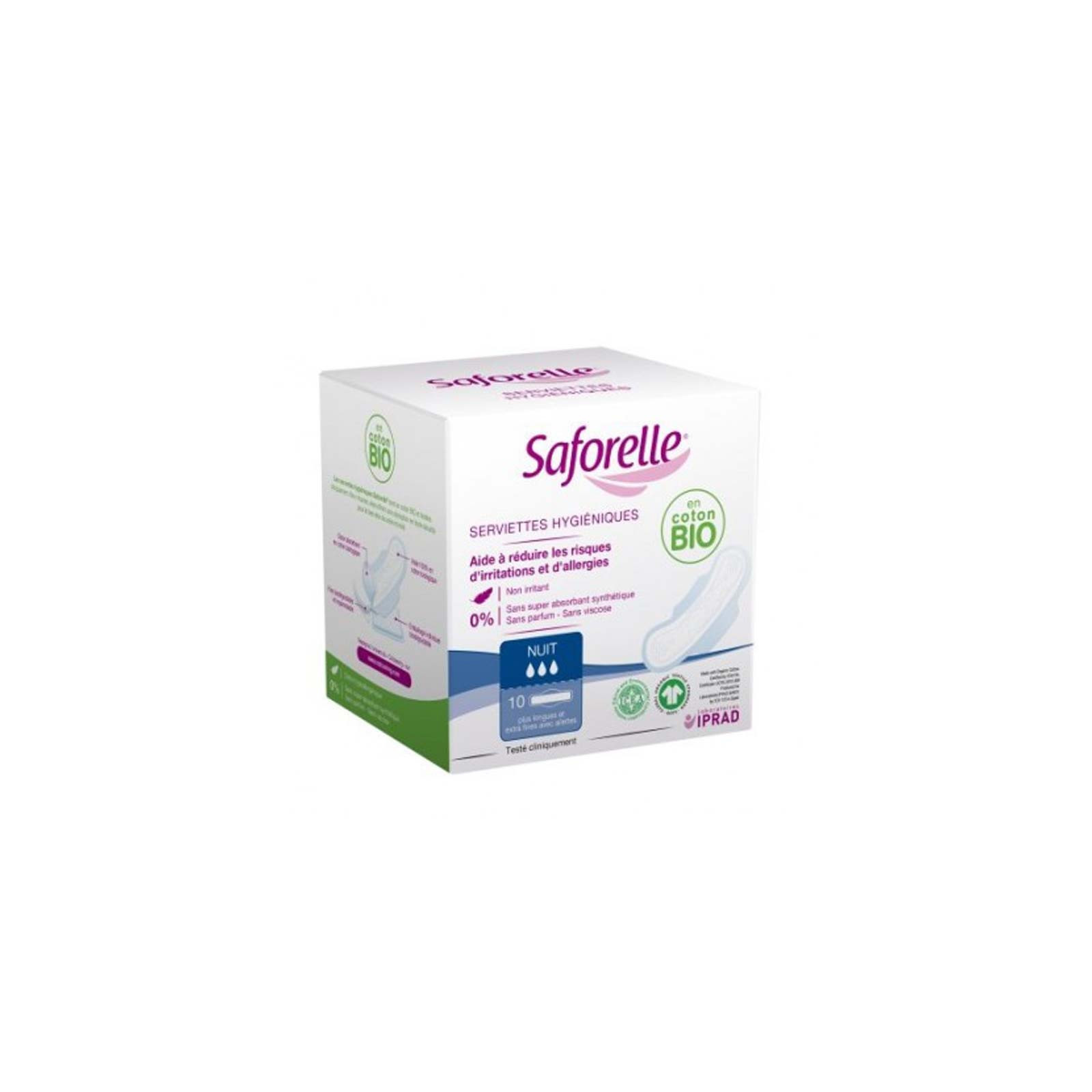 Serviettes hygiéniques maxi nuit X10 main image 1