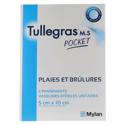 TULLE GRAS Pocket 10x5cm, 5 sachets Mylan - Parashop