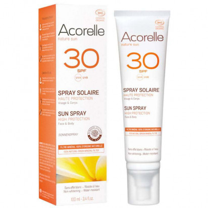 SOLAIRE Spray solaire bio SPF30, 100ml Acorelle - Parashop