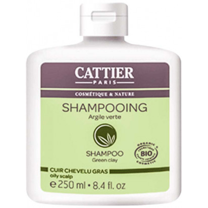 Shampoing argile verte cuir chevelu gras, 250ml Cattier - Parashop