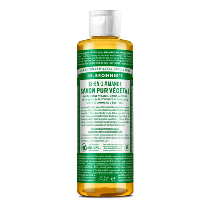 Savon liquide pure végétal amande, 240ml Dr Bronner'S - Parashop