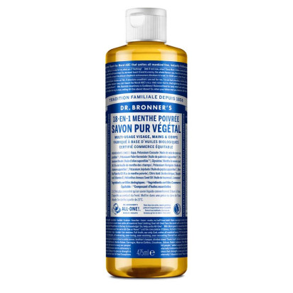 Savon liquide pure végétal menthe, 475ml Dr Bronner'S - Parashop