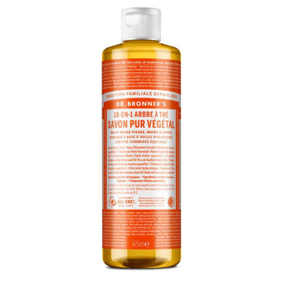 Savon liquide pure végétal tea tree, 475ml Dr Bronner'S - Parashop
