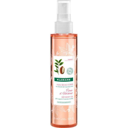 FLEUR HIBISCUS Huile sèche Corps au beurre de Cupuaçu bio Fleur d'Hibiscus 150ml Klorane - Parashop