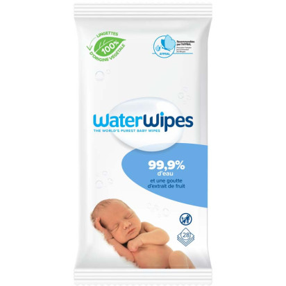 Lingettes bébé 99.9% d'eau, 28 lingettes Waterwipes - Parashop
