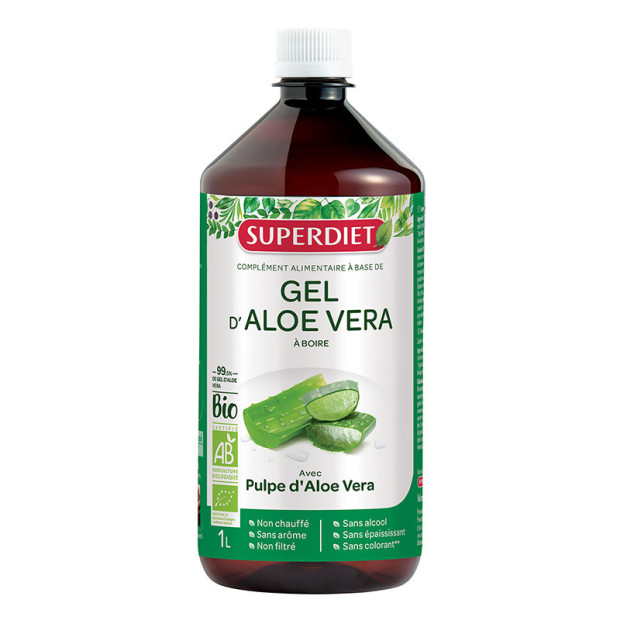 Gel d'aloe vera bio, 1L Herbesan - Parashop