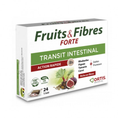 FRUITS & FIBRES FORTE transit intestinal action rapide, 24 cubes