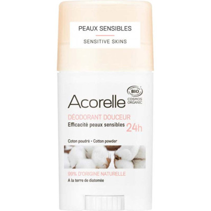 Déodorant douceur bio coton poudré, stick 40g Acorelle - Parashop