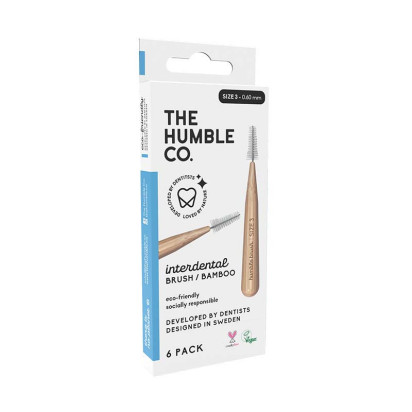 Brossettes interdentaires bambou 0.6mm bleu, pack de 6 Humble & Co - Parashop