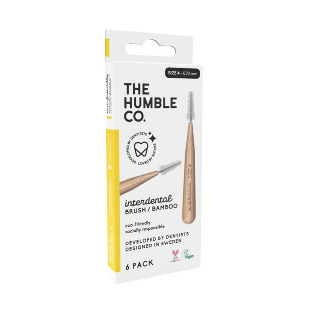 Brossettes interdentaires bambou 0,7mm jaune pack de 6