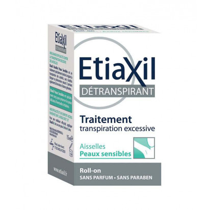 Traitement Détranspirant Aisselles Peaux Sensibles Flacon-Bille, 15ml Etiaxil - Parashop