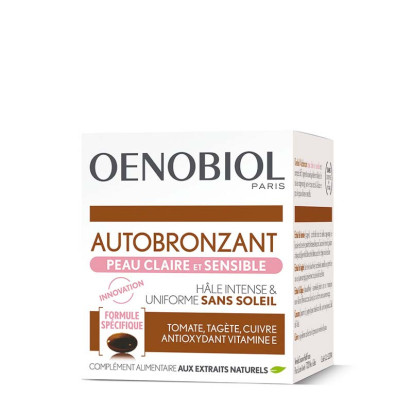 Autobronzant peau claire sensible, 30 gélules