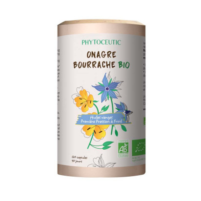 Duo onagre bourrache bio, 120 capsules Phytoceutic - Parashop