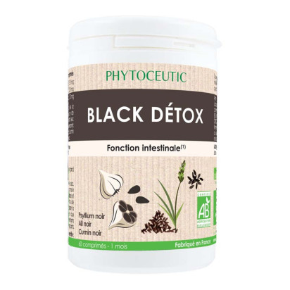 Black détox fonction intestinale, 60 comprimés Phytoceutic - Parashop
