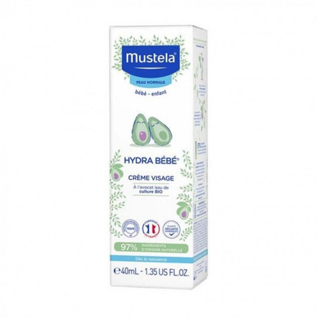 PEAU NORMALE Hydra Bébé Crème Visage 40ml - Perséose d' Avocat Bio Mustela - Parashop