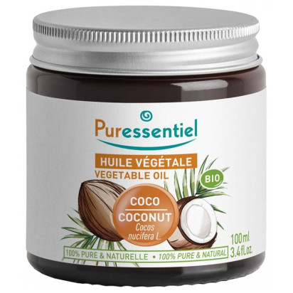 Huile végétale de coco bio, 100ml Puressentiel - Parashop