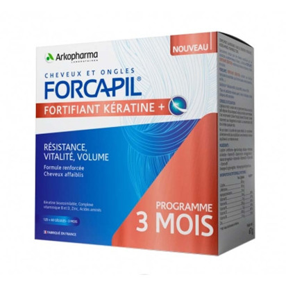 FORCAPIL Fortifiant Kératine +, 180 gélules