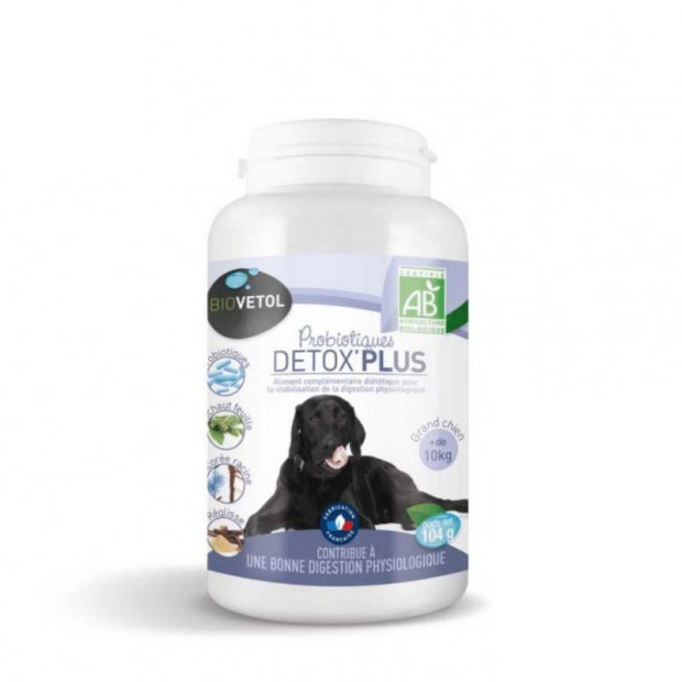 Poudre détox'plus bio grand chien, 104g Biovetol - Parashop