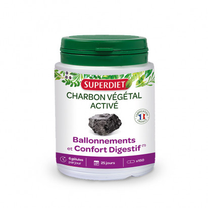 Charbon Végétal Digestion, 150 Gelules Super Diet - Parashop