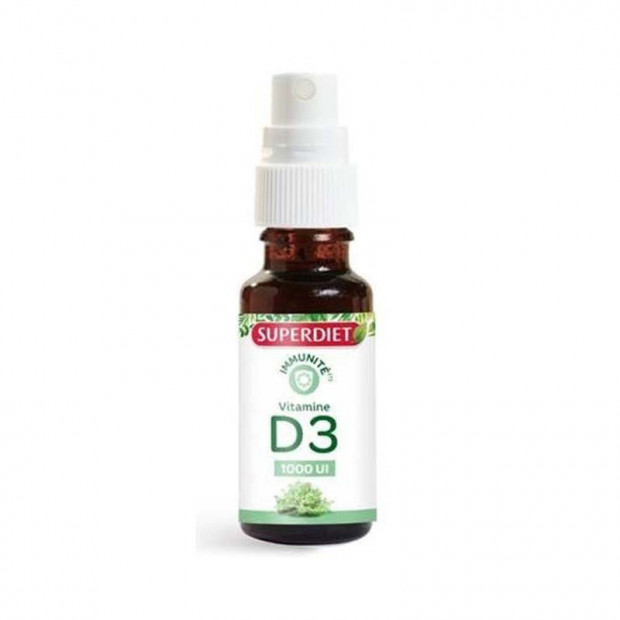 Vitamine D3 1000ui origine végétale, spray 20ml Super Diet - Parashop
