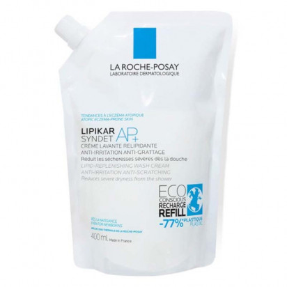 LIPIKAR SYNDET AP+ Crème lavante relipidante anti-irritations éco-recharge, 400ml