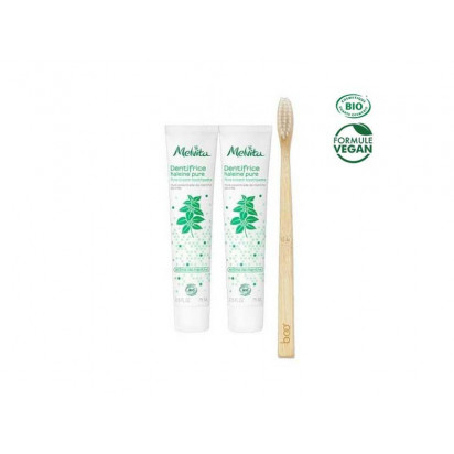 Duo dentifrice haleine pure + brosse à dents Melvita - Parashop