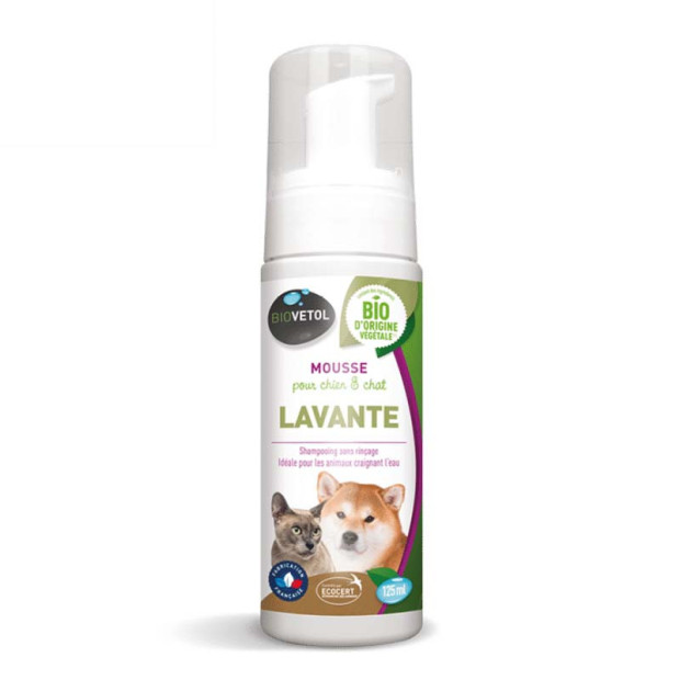 Mousse lavante chien & chat, 125ml Biovetol - Parashop