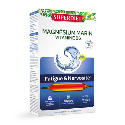 Magnésium Marin Vitamine B6, 20 ampoules Super Diet - Parashop
