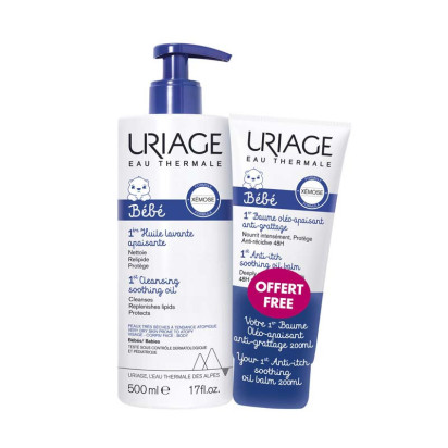 BEBE 1ère Huile lavante 500ml + 1er Baume Oléo-apaisant anti-grattage 200ml OFFERT