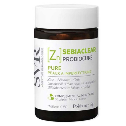 SEBIACLEAR Probiocure [Zn] Pure Peaux à imperfections, 30 gélules SVR - Parashop