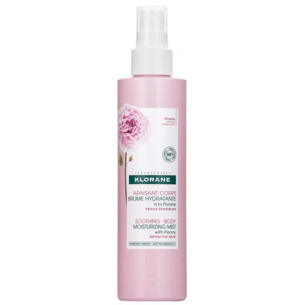 Apaisant corps brume hydratante à la pivoine, 200ml Klorane - Parashop