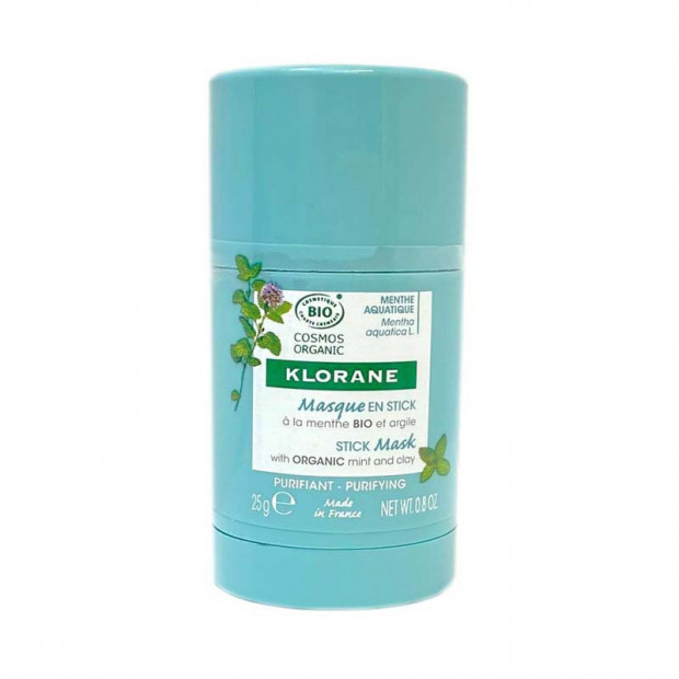 Masque en stick à la menthe bio et argile bio, 25g Klorane - Parashop