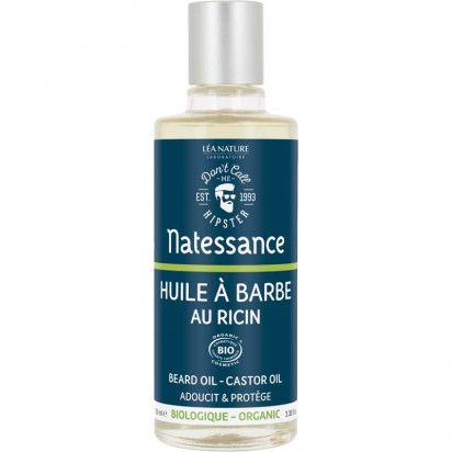 Huile à barbe au ricin bio, 100ml Natessance - Parashop