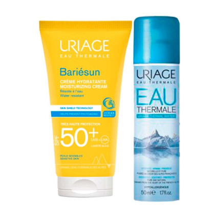 BARIESUN Crème hydratante SPF50+, 50ml + Eau thermale d'Uriage 50ml offert