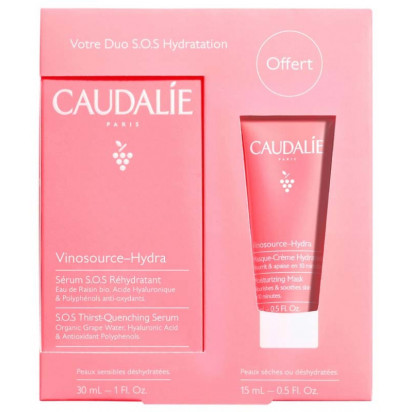 VINOSOURCE-HYDRA Coffret sérum SOS réhydratant 30ml + Masque crème hydratant 15ml OFFERT
