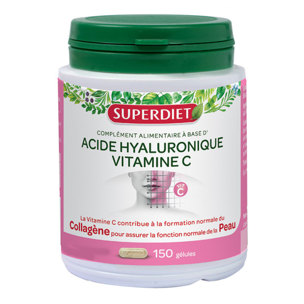 Acide Hyalyronique Vitamine C, 150 gelules Super Diet - Parashop