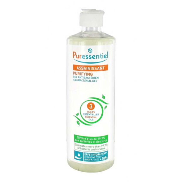 Gel antibactérien assainissant aux 3 huiles essentielles, 500ml Puressentiel - Parashop