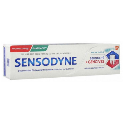 SENSIBILITÉ & GENCIVES Dentifrice menthe fraîche, 75ml Sensodyne - Parashop