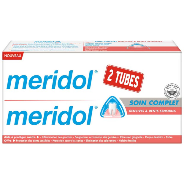 Dentifrice Soin Complet Sensibilité, 2x75ml Meridol - Parashop