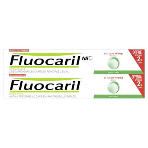 BI-FLUORÉ 145mg Dentifrice Menthe, 2x75ml Fluocaril - Parashop