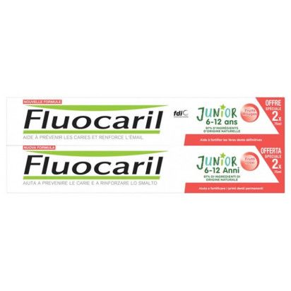 JUNIOR Dentifrice 6-12ans, Fruits Rouges, 2x75ml Fluocaril - Parashop