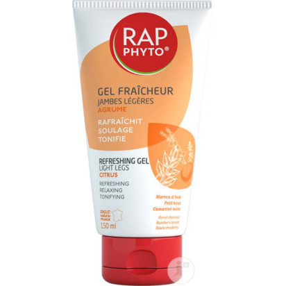 Gel fraîcheur jambes légères agrume bio, 150ml Rap Phyto - Parashop