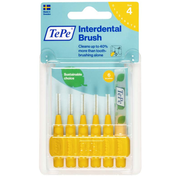 Brossettes interdentaires original jaune 0.7mm, x6 Tepe - Parashop