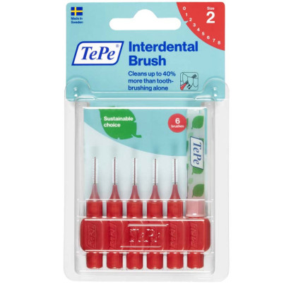 Brossettes interdentaires original rouge 0.5mm, x6 Tepe - Parashop