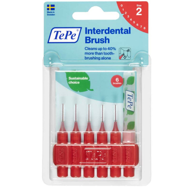 Brossettes interdentaires original rouge 0.5mm, x6 Tepe - Parashop