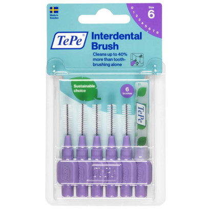 Brossettes interdentaires original violet 1.1mm, x6 Tepe - Parashop