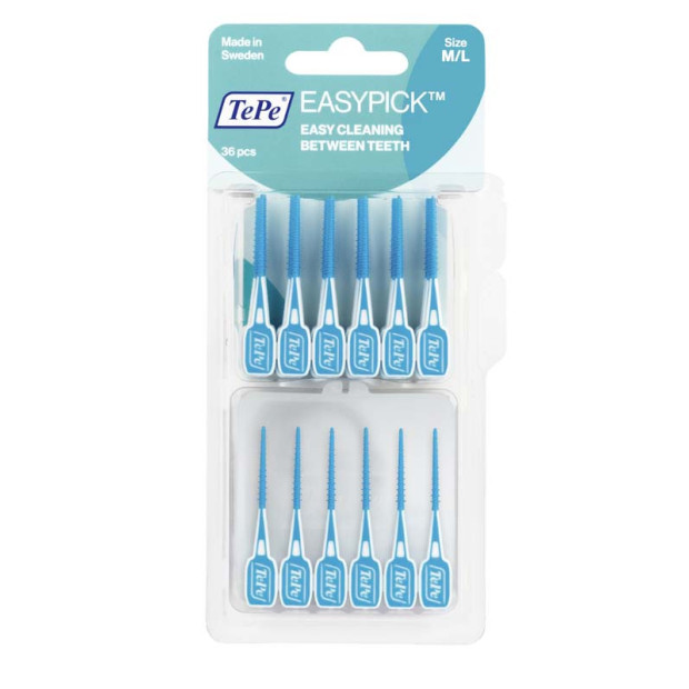 Cure-dents easypick turquoise M/L, x36 Tepe - Parashop