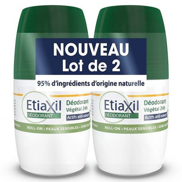 Déodorant végértal 24H roll-on, 2x50ml Etiaxil - Parashop