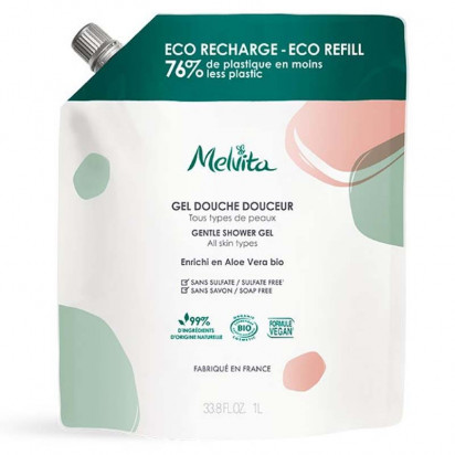 Eco recharge Gel douche douceur, 1L Melvita - Parashop